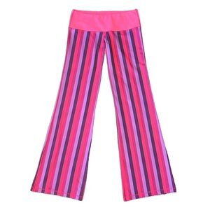 Vintage Lululemon Athletica Pink and Purple Striped Pants Size 8